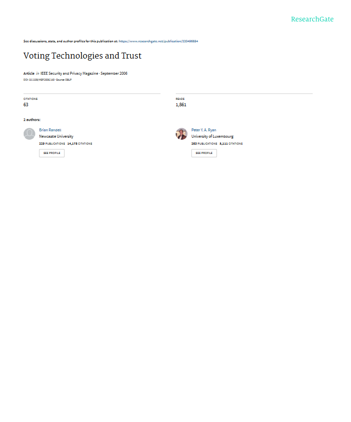 Voting Technologies and Trust
